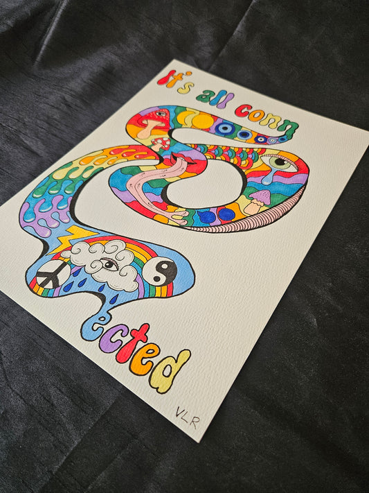 Colorful abstract drawing - it's all connected!