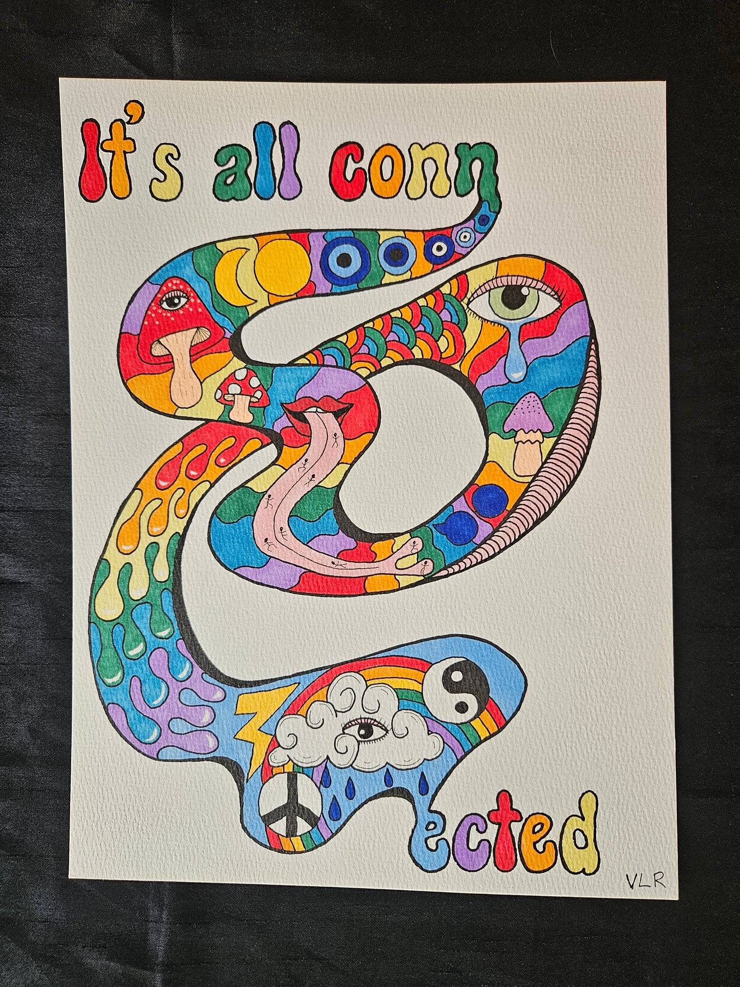 Colorful abstract drawing - it's all connected!