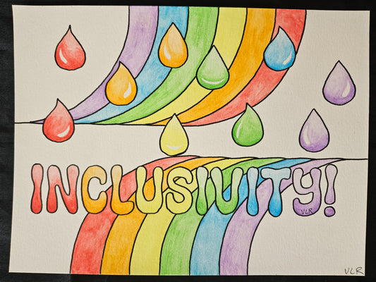 Inclusivity drawing in rainbow hues