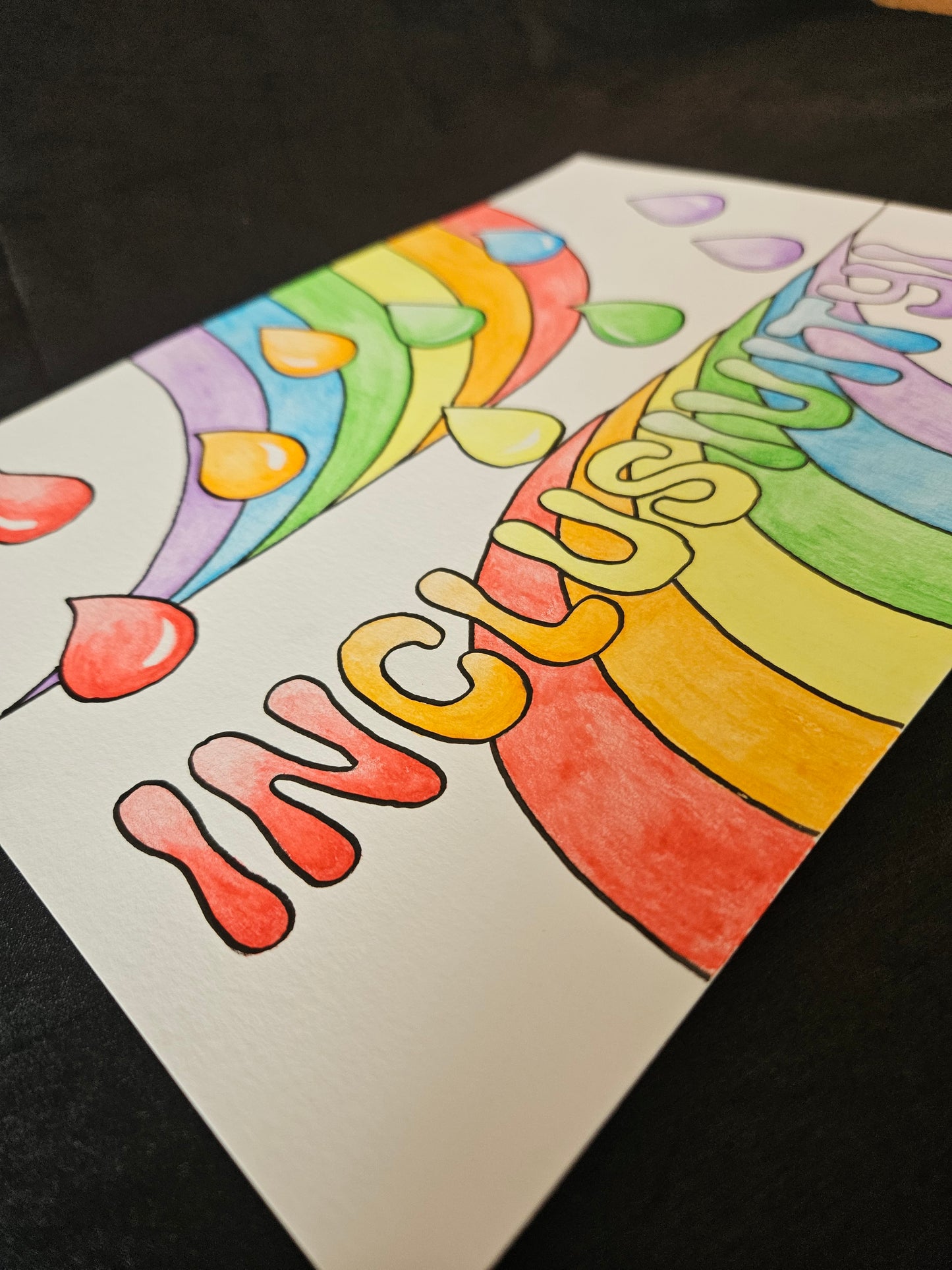 Inclusivity drawing in rainbow hues