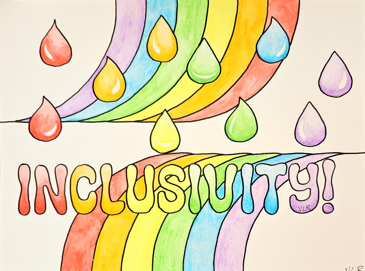 Inclusivity drawing in rainbow hues