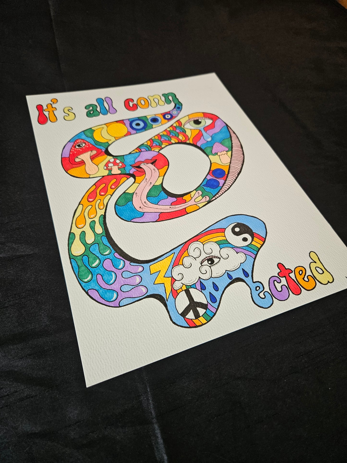 Colorful abstract drawing - it's all connected!